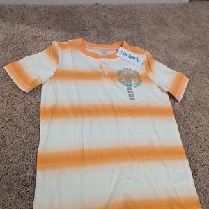 Carter's Orange and White Striped Tee